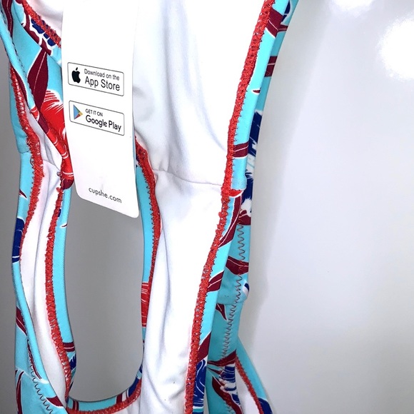 NWT CUPSHE Aqua Blue Blue Low Rise Swimsuit Bikini Bathing Suit Bottom Size XL - Picture 7 of 7